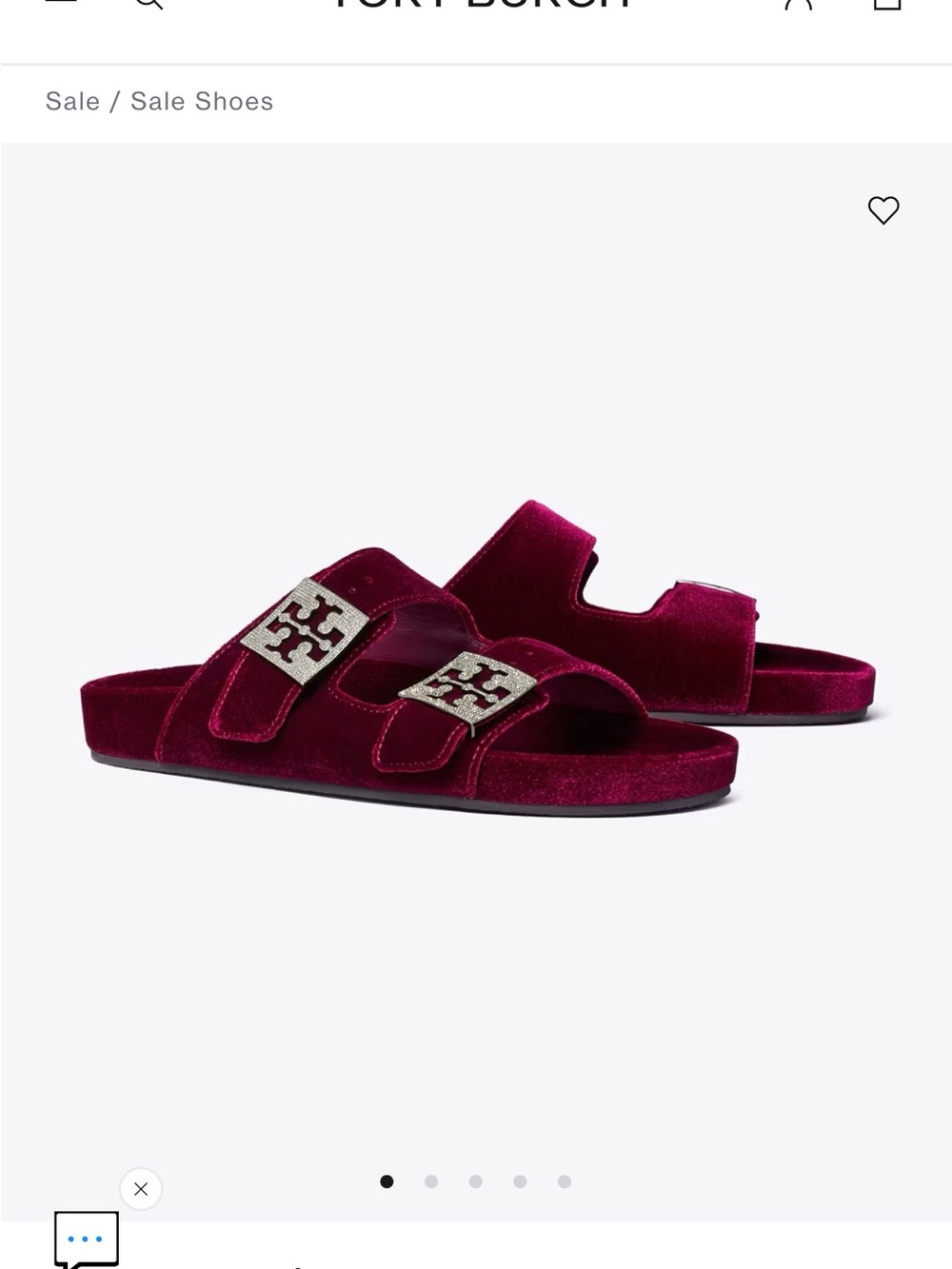 Tory Burch Black Double-Strap Velvet Slide Sandals